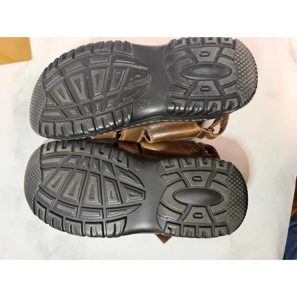 Men's, boys Brown Leather Hush Puppies Sandal EUC Size 8